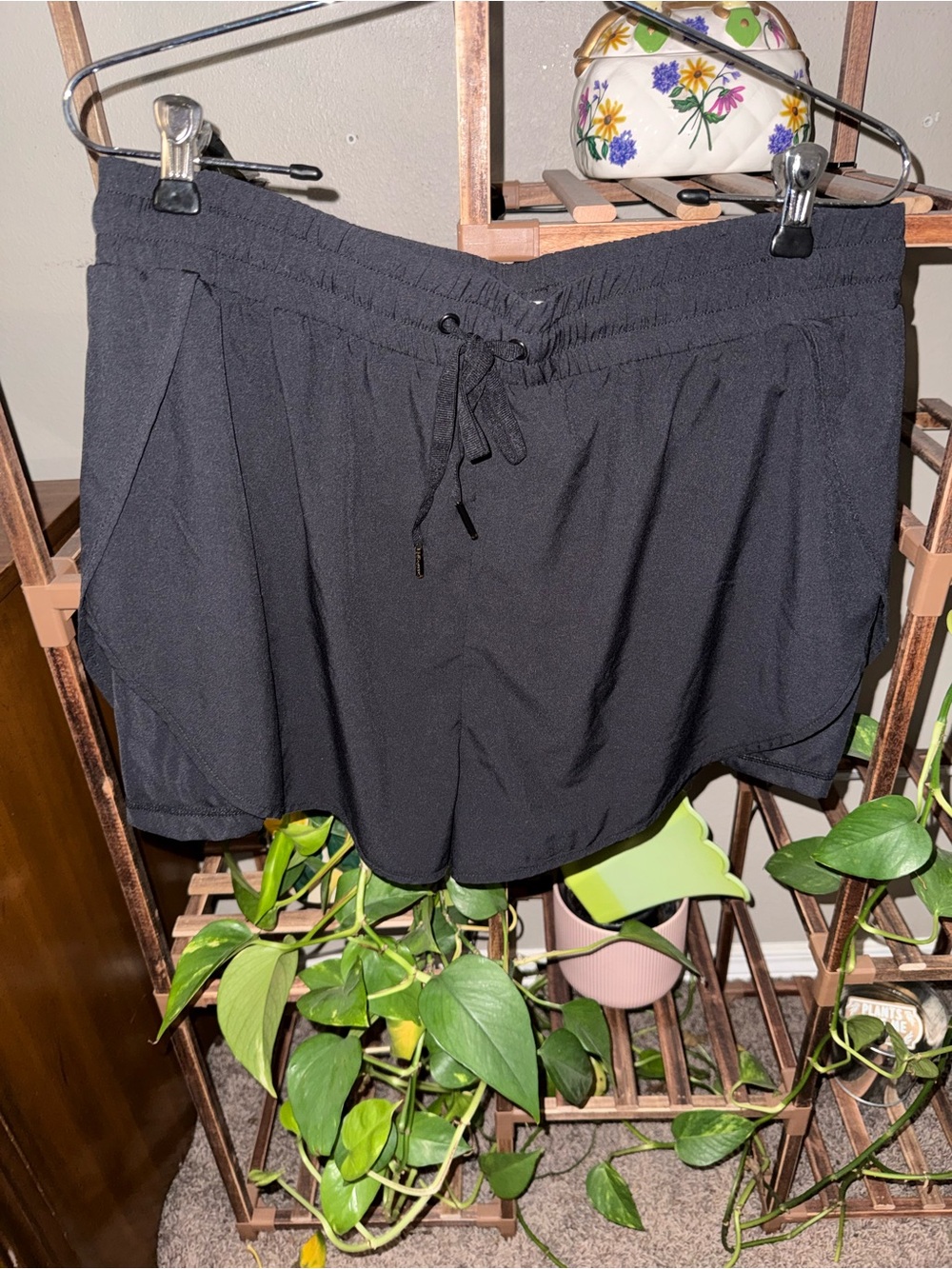 BuffBunny Black Athletic Shorts with Drawstring Waist